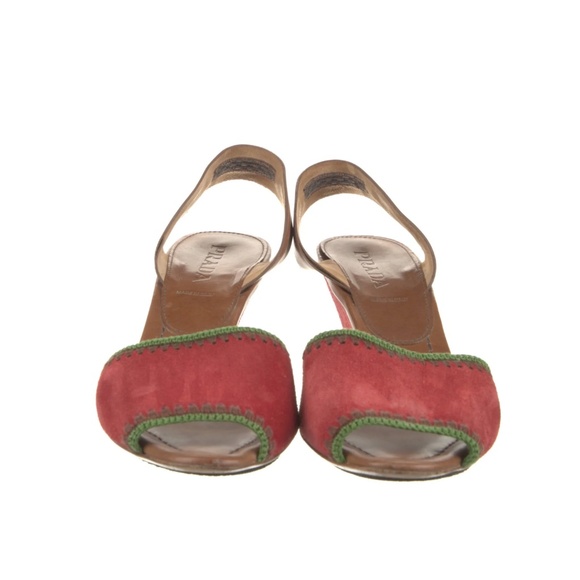 Prada sling back heeled sandals - Picture 1 of 5